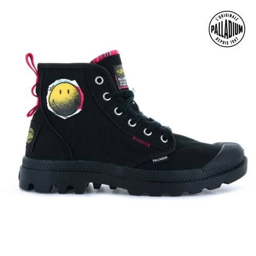 Bottes Palladium Pampa X Smiley 1970 Homme Noir | FR GXV781H